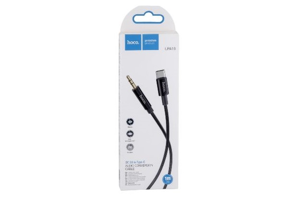 Кабель audio конвертор AUX Hoco UPA19 digital audio conversion cable for 1m Type-C to AUX 3.5mm